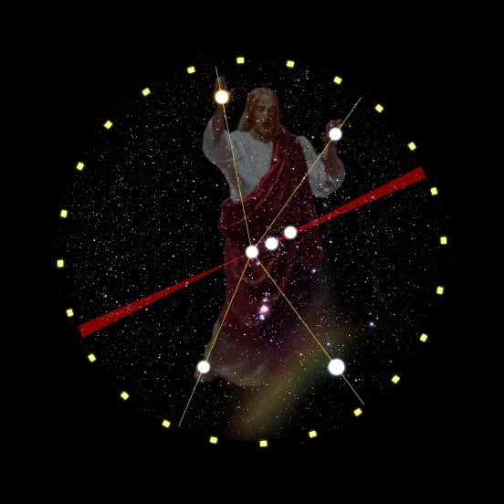 Jesus in the Orion clock